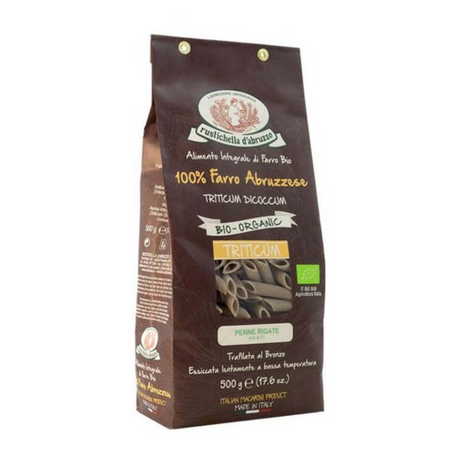 Rustichella d’Abruzzo Organic Whole Farro Penne Rigate 500g Di Censo