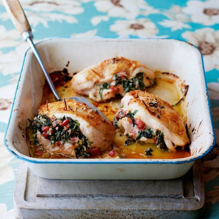 Chicken Stuffed with Spinach and Pancetta
